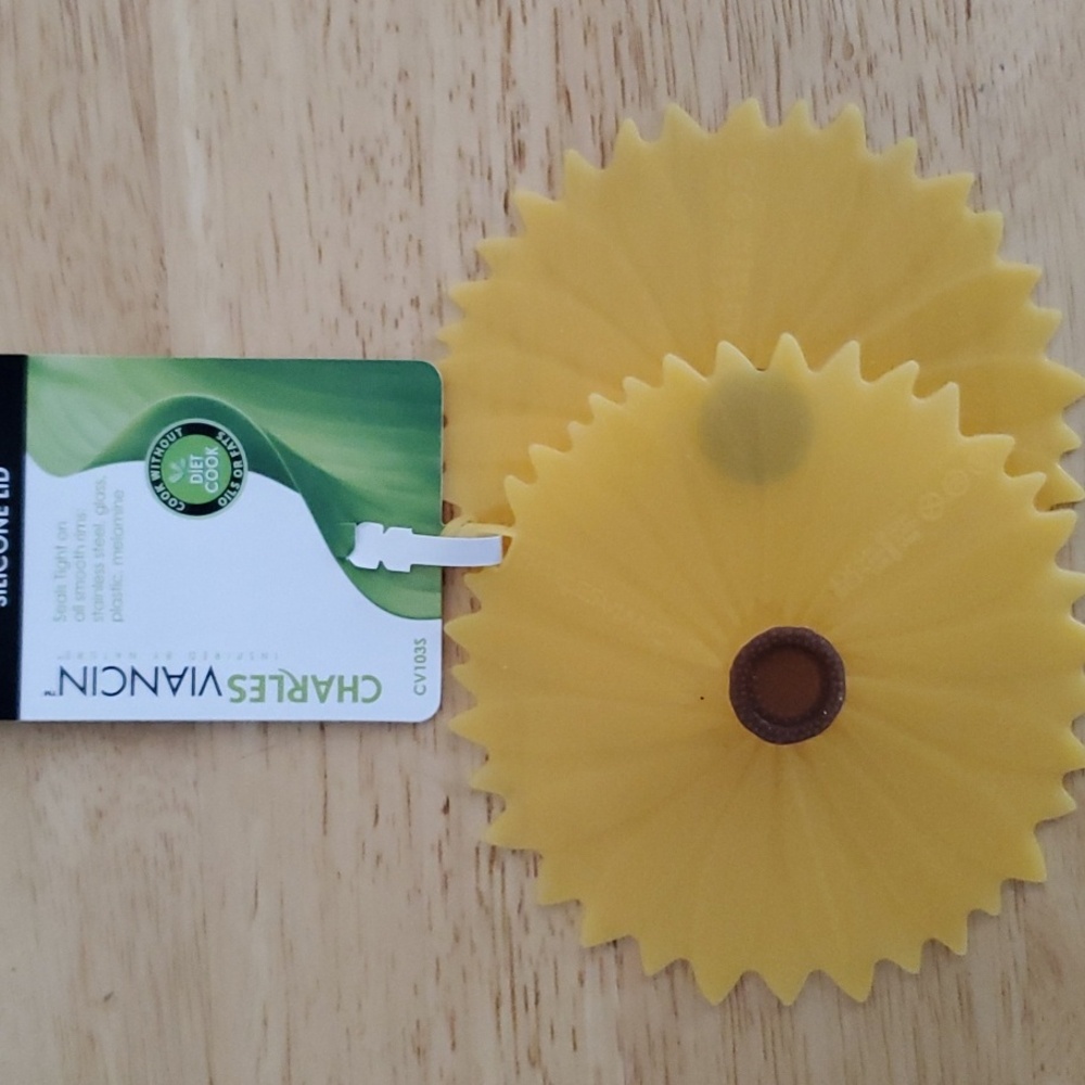 Charles Viancin 2 Silicone Sunflower Drink Covers